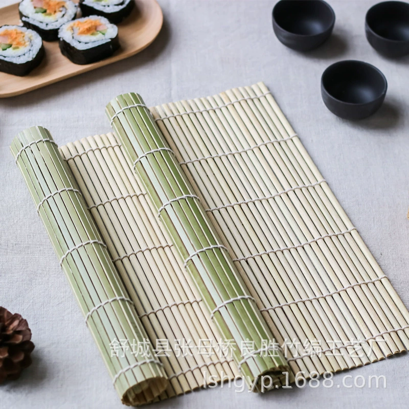 Фабрика суши роликовый затвор зеленый кожаный бамбуковый занавес суши Laver рисовая упаковка инструмент бамбуковая посуда ежедневный материал инструмент оптом