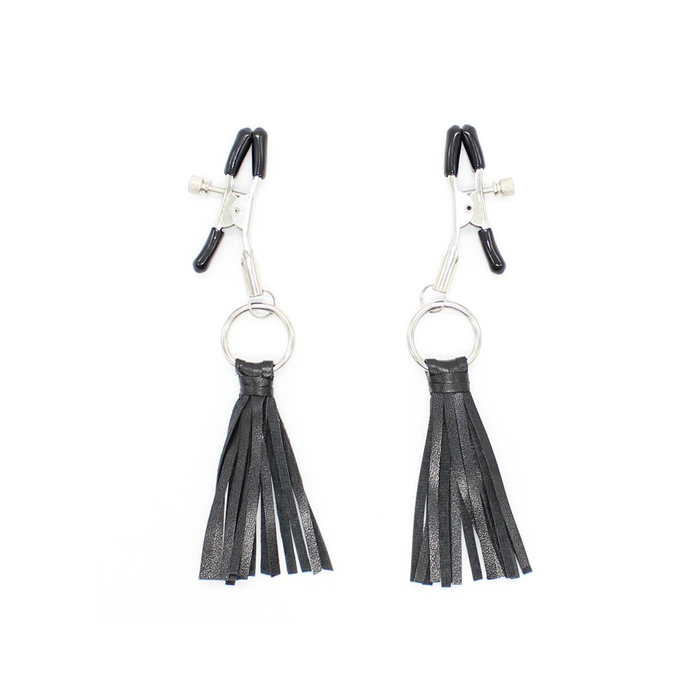 Tienda de la fábrica juguetes sexuales juguetes adultos productos sexuales PU borla clip de mama juguetes alternativos vinculante clip