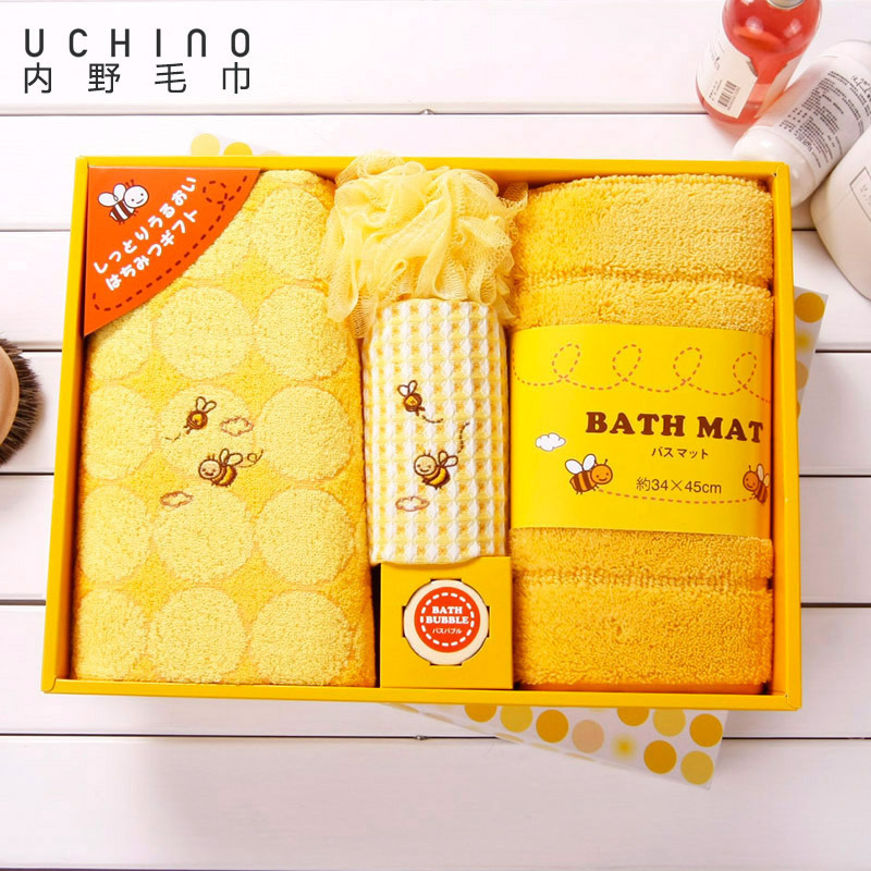 UCHINO UCHINO Bee Set Gift Box 4 Towel Gift Box Birthday Gift Gift Towel Creative UCHINO UCHINO Bee Set Gift Box 4 Towel Gift Box Birthday Gift Gift Towel Creative