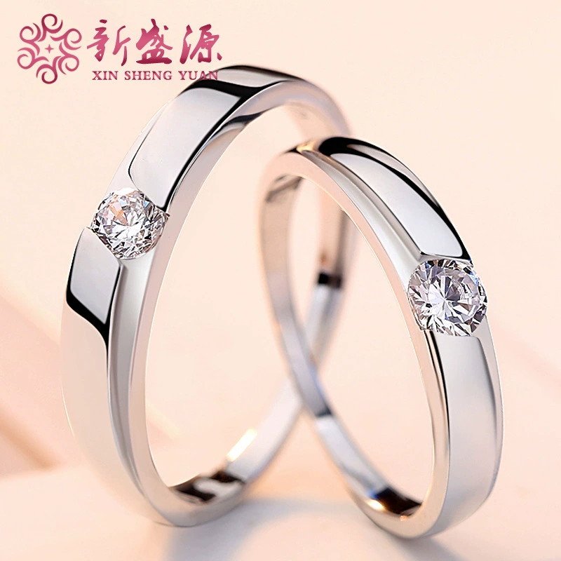 925 стерлингового серебра пара кольцо серебряное кольцо с бриллиантом производители оптовая покупка поддельный штраф в размере десяти