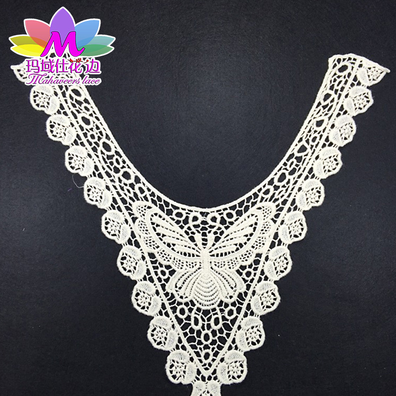 厂家直供 水溶胸花 纯棉衣领 水溶花边时尚服装辅料批发