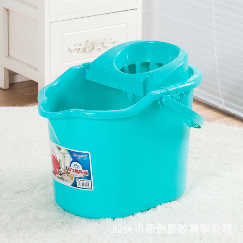 Plastic Mop Bucket Screwing Water Mop Cleaning Bucket Thickened Mop Bucket with Wheels Big Handle Mop Bucket Washing Bucket Bucket