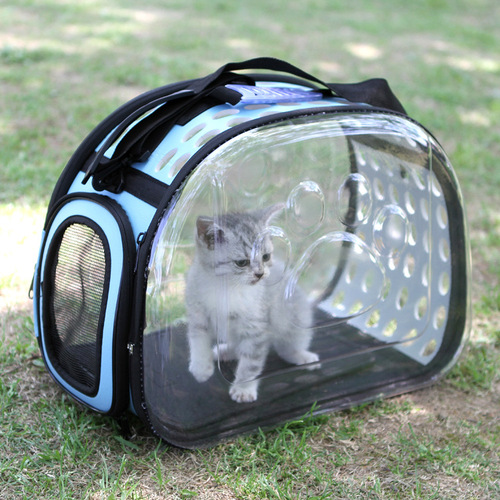 Factory Wholesale EV Transparent Pet Bags for Cats and Dogs, Foldable Storage Pet Outdoor Bags, Bulk Discounts