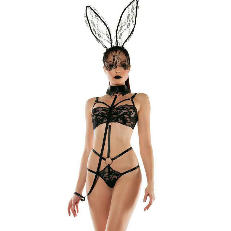 S-Xxl Three-Point Sexy Bunny Girl Costume Plus Size Role-Playing See-Through One-Piece Rabbit Costume Sexy Intimates