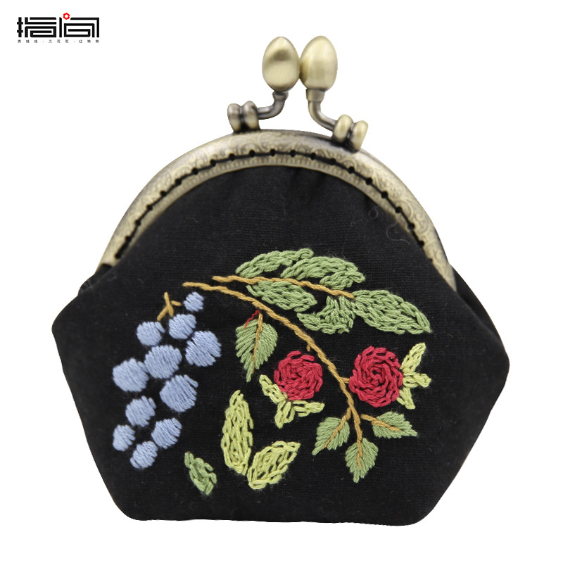 Jinhao tela de bolsillo Bolsa de Oro hecho a mano material de bricolaje bolsa de almacenamiento de flores de tela artesanía cartera