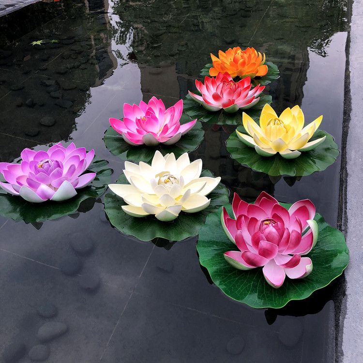 量大从优EVA浮水人造花假花水池鱼缸造景装饰仿真荷花睡莲花 现货