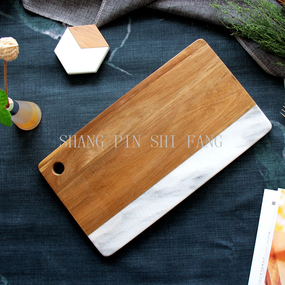 白色大理玉拼相思木石珠宝首饰静物拍摄道具素材托盘玉石板工艺品