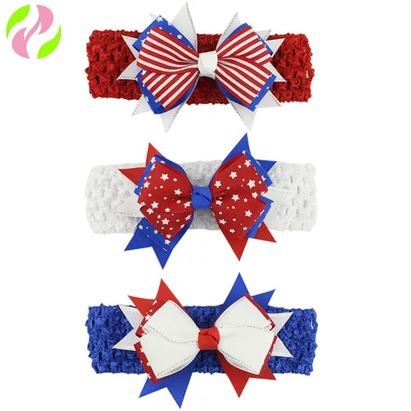 Amazon wish USA Independence Day Products Children Bow Hair Band Baby Headband National Day Holiday Accessories