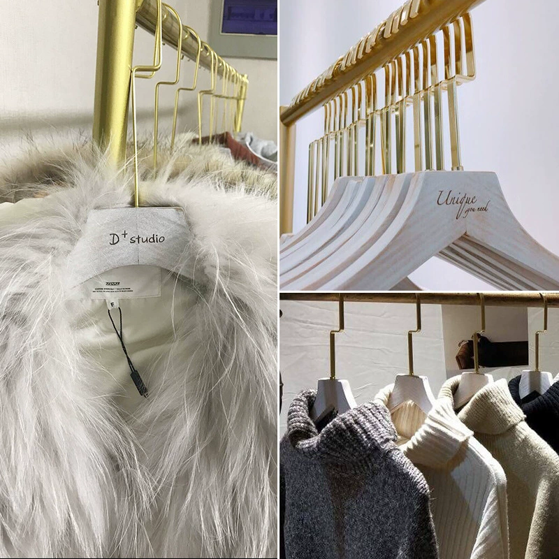 White wooden hanger from natural wood, stand, Korean style