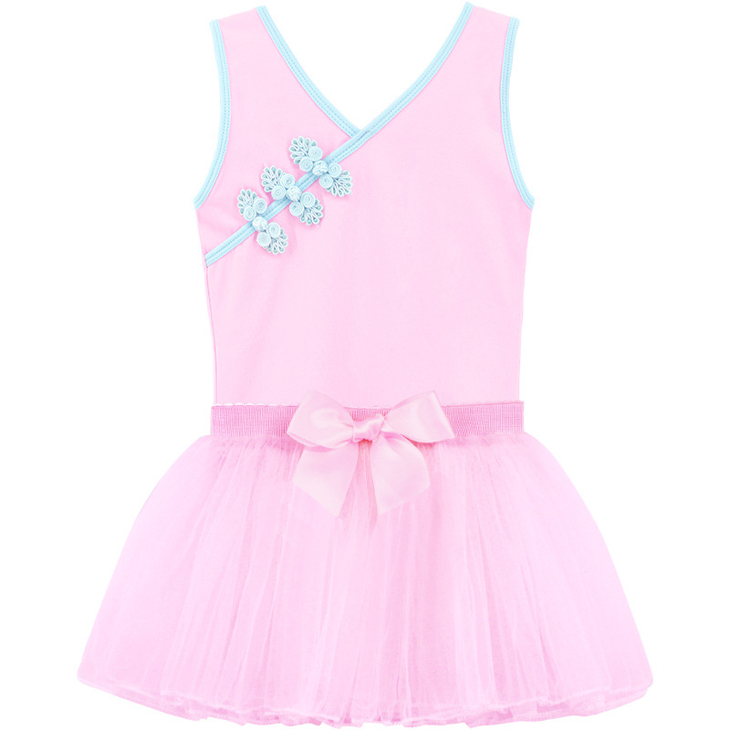 Lingyan Ropa de baile de los niños traje de una pieza de práctica chaleco cheongsam clásico estilo chino ropa de rendimiento
