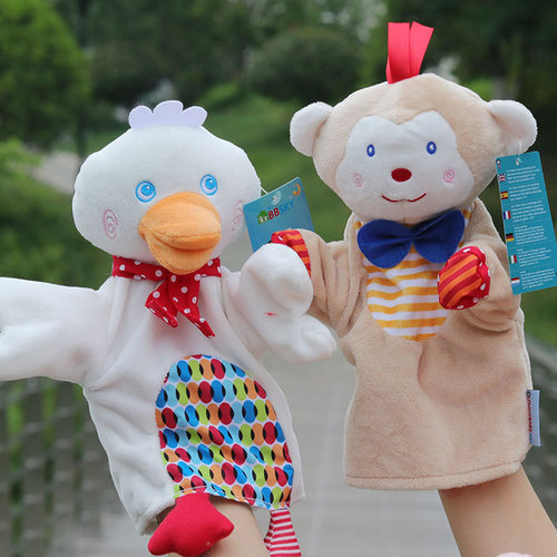 New children's plush toy cartoon hand puppet early education infant sleep comfort little girl doll gloves wholesale