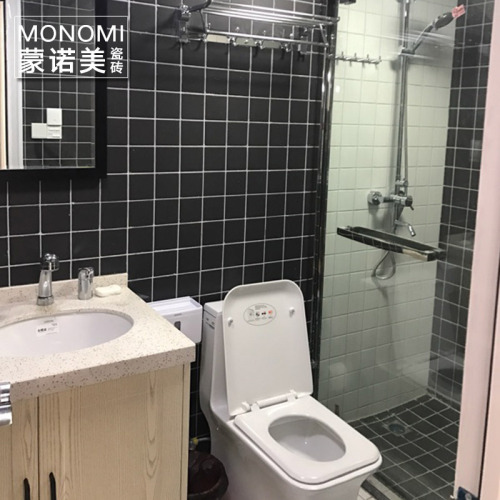 Factory direct sales Foshan tiles small white tiles 300 black and white ceramic mosaics bathroom tiles gray tiles