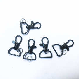 热销大量供应黑色电泳箱包扣 狗扣绳带扣手机绳扣具安全对扣