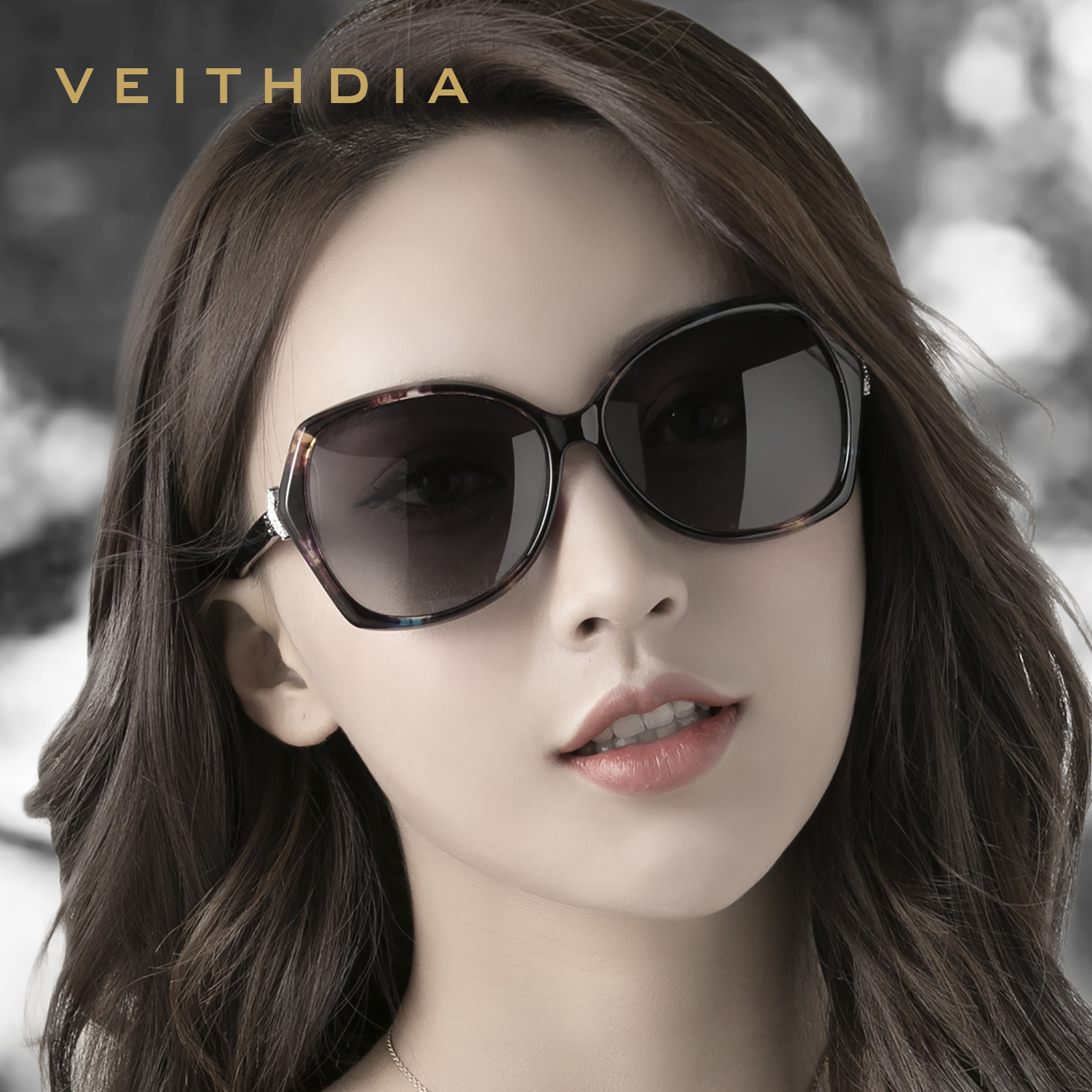 Diamante de las mujeres polarizadas a prueba de UV gafas de sol conductor gafas de sol 3027