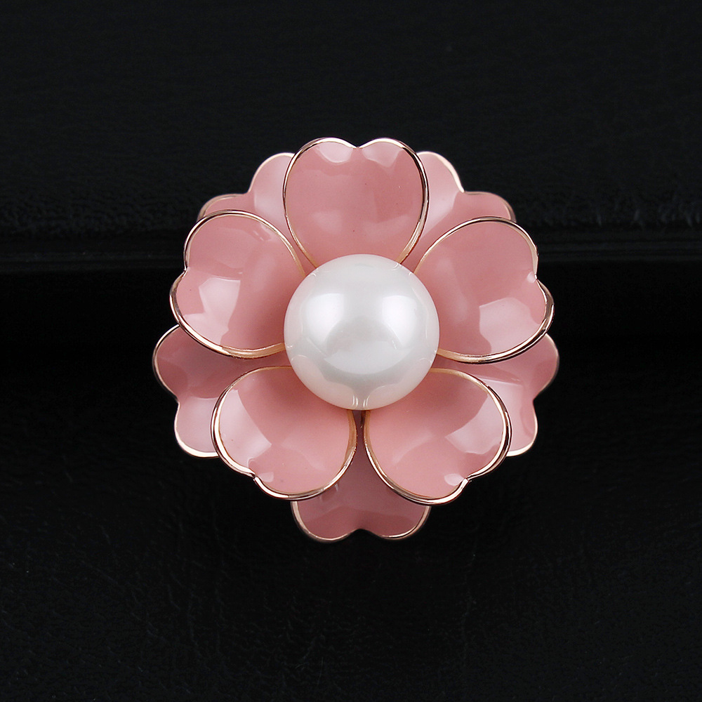 Luxuriöse Kamelien Perlen Brosche Damen Hochwertiges Accessoire_voghion.com