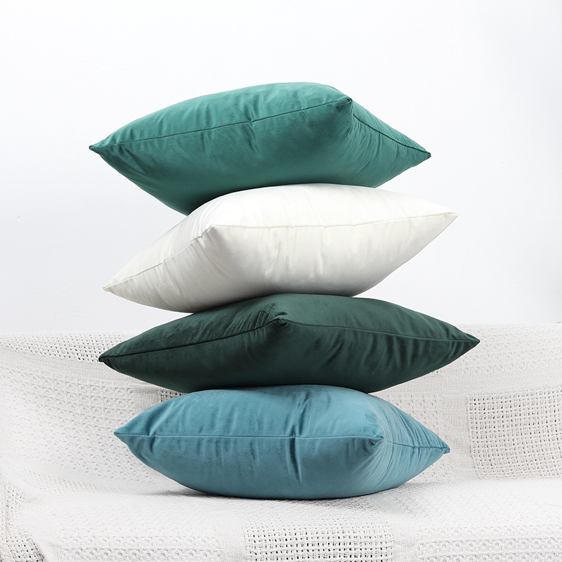 Temu/Shein Cross-Border Best-Selling Velvet Pure Color Pillow Cover, Simple Fabric Sofa Cushion Cover Without Core