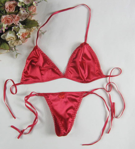 Sexy strappy Japanese erotic temptation hollow bikini three-point wire-free bra set 040