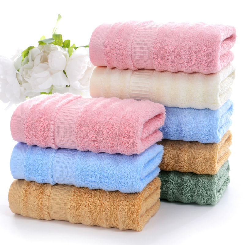 Bamboo fiber towel plain wavy 120g bamboo cotton absorbent beauty towel gift advertising wholesale face towel