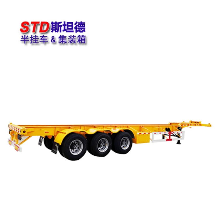 Гуандун новый 45-футовый трехосный транспортный каркас с полуприцепом