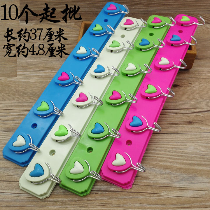 D1644 melocotón corazón 6 piezas gancho pegajoso gancho necesidades diarias productos de plástico dos yuanes al por mayor grandes almacenes Yiwu 2 yuanes image 1