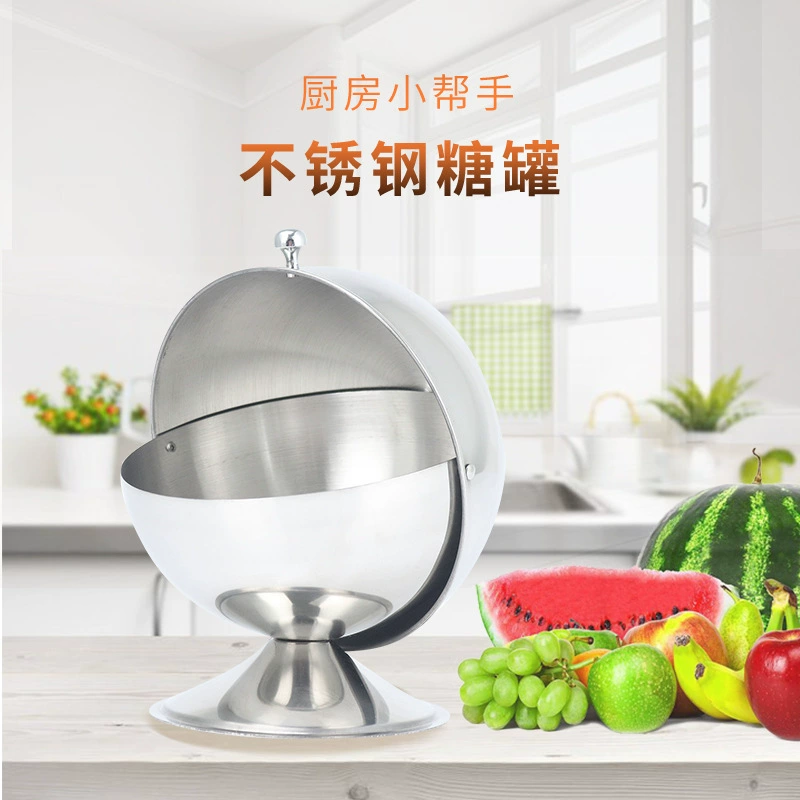 Банка для сахара из нержавеющей стали, шариковая банка из нержавеющей стали, банка для хранения кубиков сахара