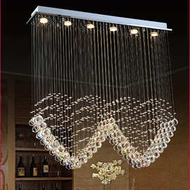 心形LED餐厅水晶灯吊线水晶吊灯饰卧室吧台隔断客厅水晶灯具批发