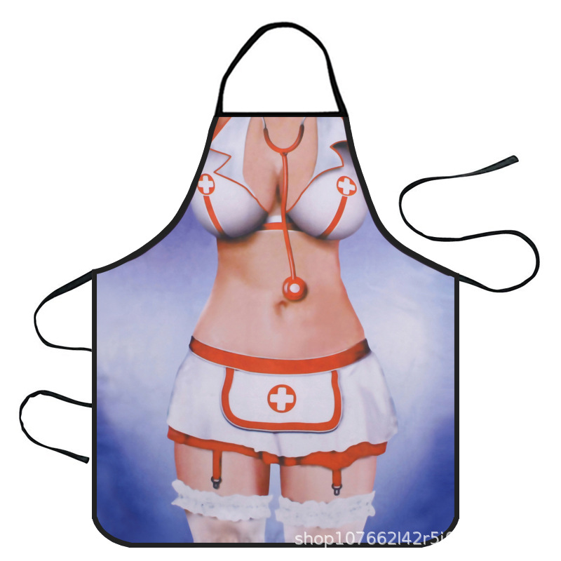 Suministro transfronterizo de Amazon Venta caliente creativa personalidad divertida impresa delantal músculo hombres sexy delantal suministro de la fábrica