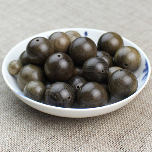 Manufacturer wholesale Sichuan sunken wood gold wire nanmu loose beads ebony round beads DIY Buddha beads bracelet jewelry wooden beads