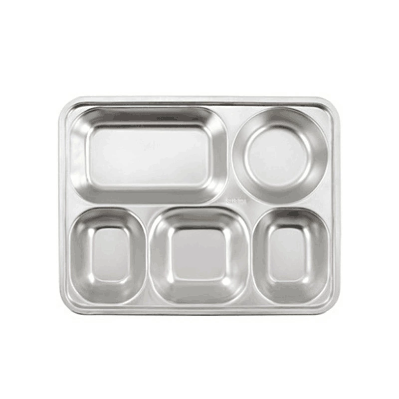 Dinner plate for elementary school students stainless steel, wholesale, increased thickness