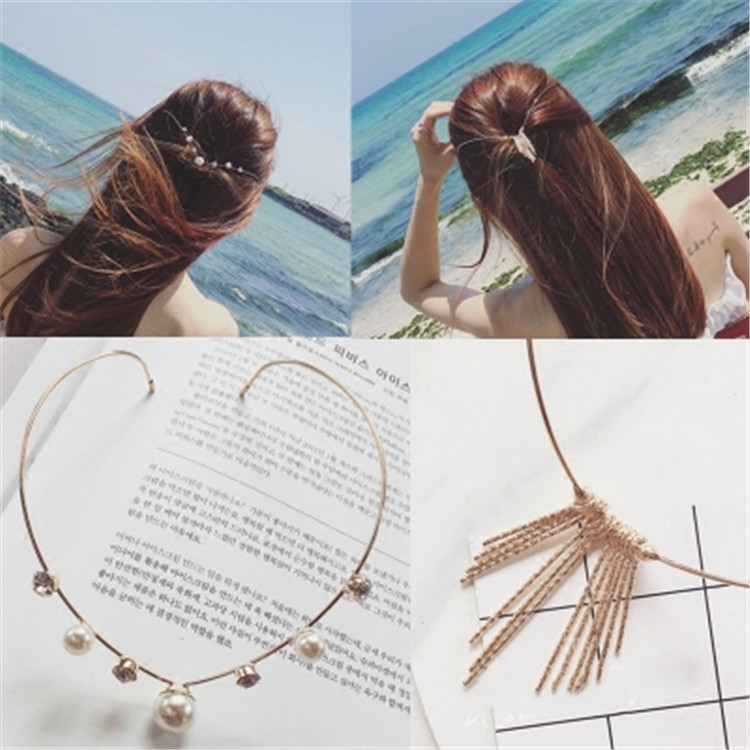 Nueva espalda-Usar rizador de pelo accesorios para el cabello moda dulce aleación rhinestone banda de pelo accesorios nupciales accesorios para la cabeza accesorios al por mayor