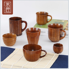 One Wood One Craftsman Japanese Wood Cup Creative Sour Jujube Wood Insulated Tea Cup Wooden Coffee Cup Drinking Cup LOGO