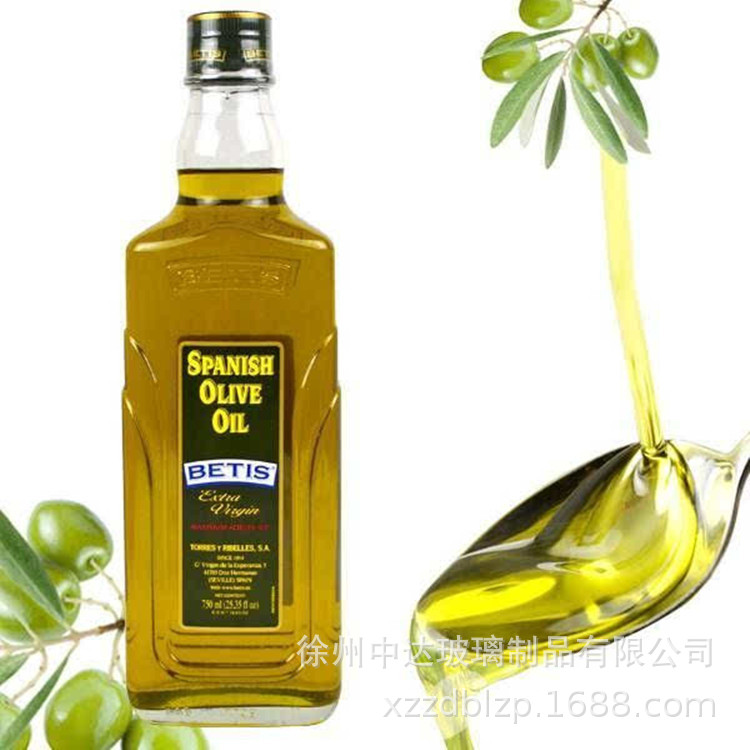 批发玻璃油瓶橄榄油瓶山茶油瓶核桃玻璃含盖密封亚麻油瓶香油罐