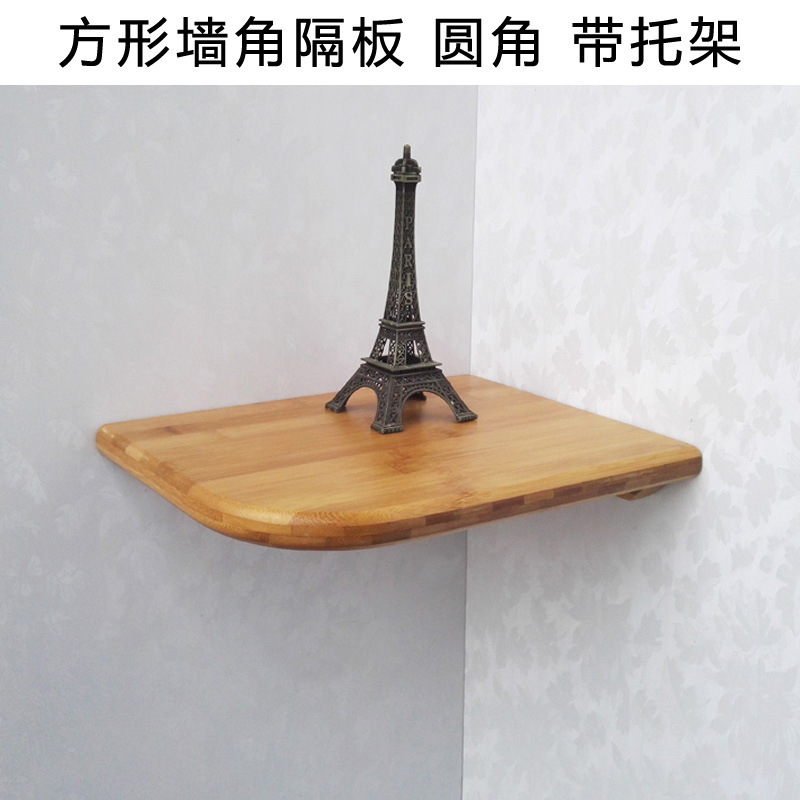 Bamboo Round Partition Corner Storage Rack Wall Hanging Corner Kitchen Bathroom Storage Rack Simple Punch-Free