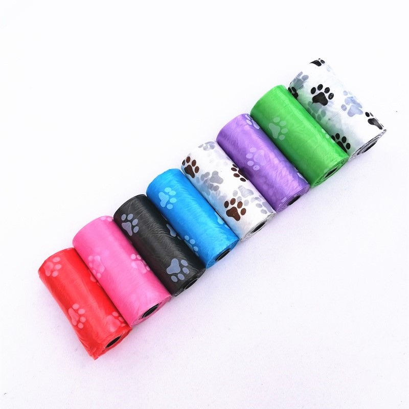 Suministro directo de fábrica de impresión en color bolsa de heces para mascotas desechable engrosada bolsa de heces para perros suministros de limpieza para mascotas