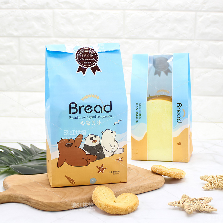 厂销 透明开窗淋膜面包袋 悦享美味6-8片吐司包装100个售