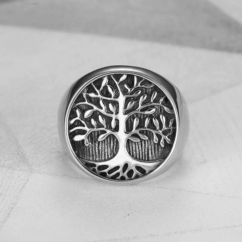 Retro jewelry, ring stainless steel, city style, European style