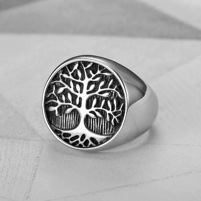 Retro jewelry, ring stainless steel, city style, European style