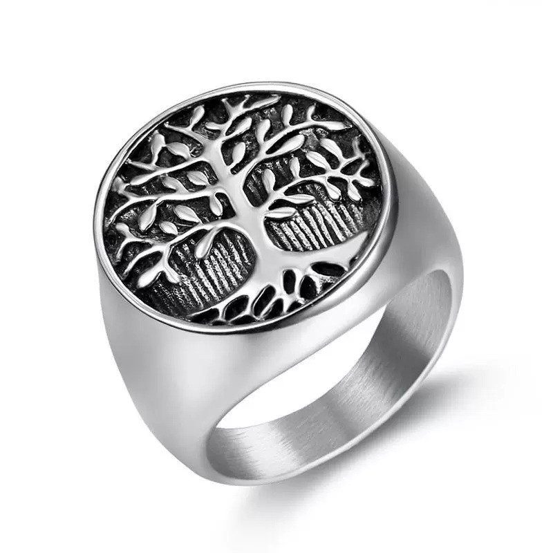 Retro jewelry, ring stainless steel, city style, European style