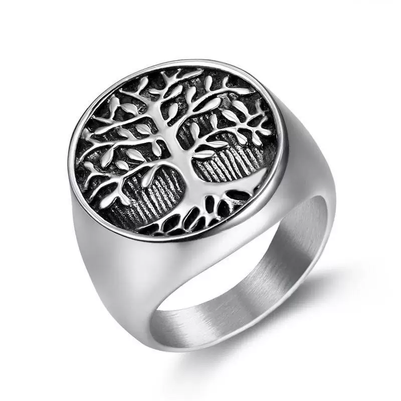 Retro jewelry, ring stainless steel, city style, European style