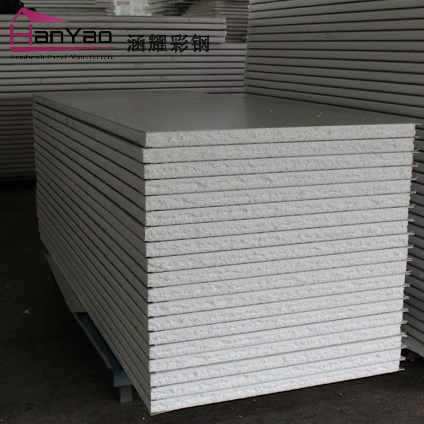 彩钢泡沫夹芯板围挡板 围墙板 围护板 厂房材料岩棉夹心板瓦楞板
