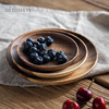 Wholesale Acacia Circular Card Disk Wooden Disc Fruit Cake Disc woody round dish