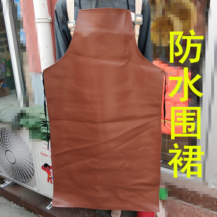 PU皮革围裙 防水防油加厚 批发劳保革围裙 酒店水产厨房专用