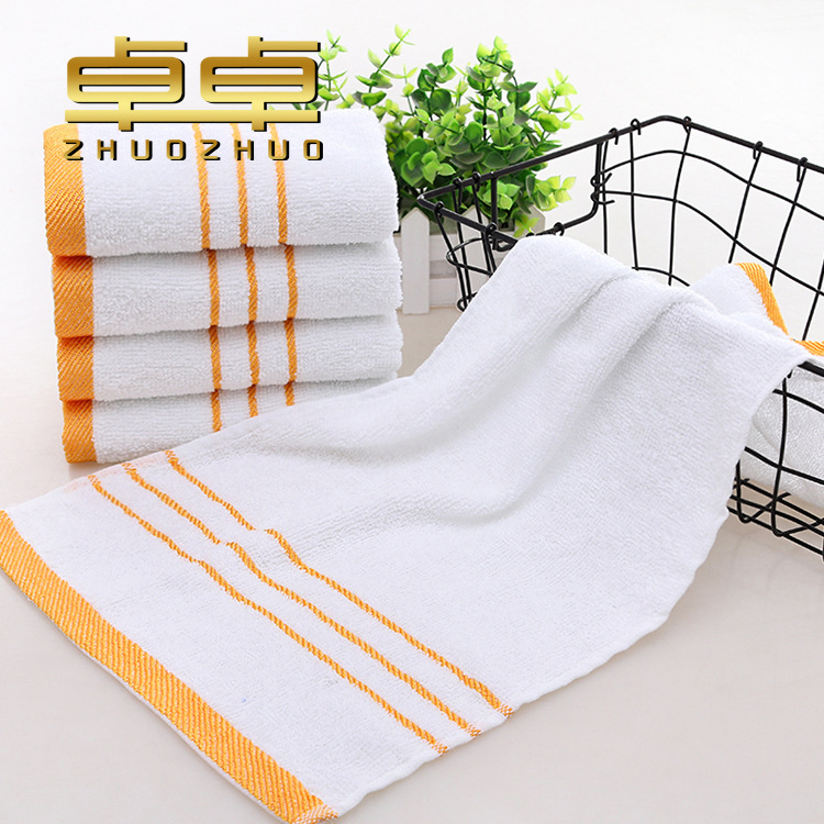 Wholesale Gold Edge White Towel Encrypted Water Absorbent Foot Massage Hotel Bath Towel Disposable White Towel