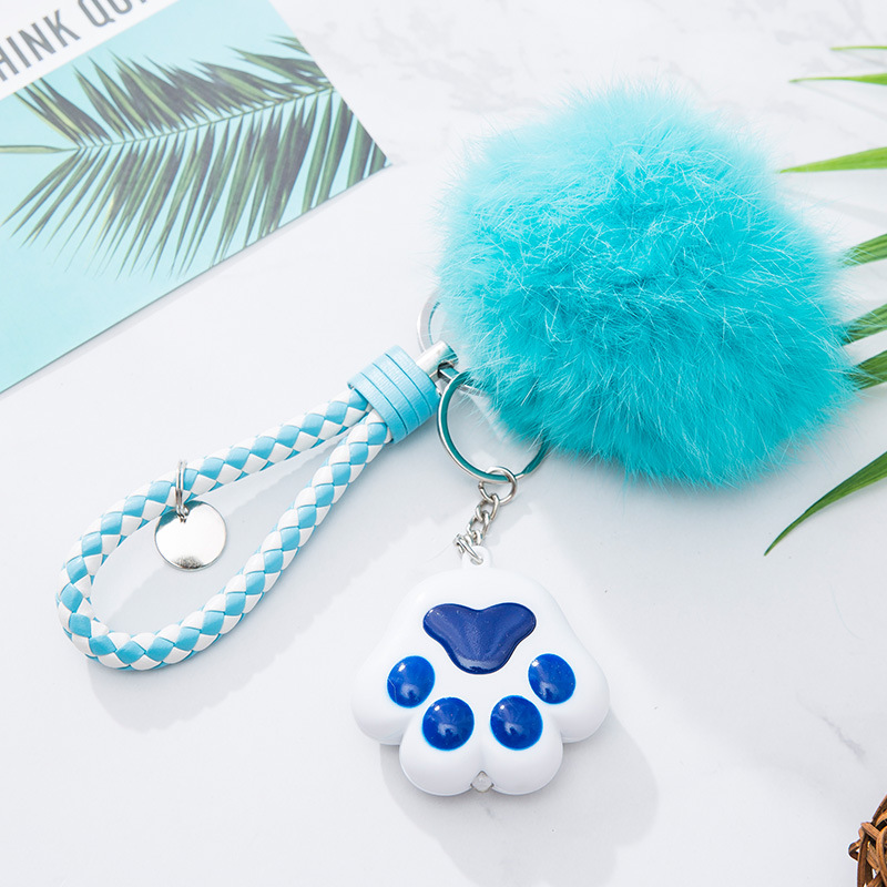 White+blue and white rope+blue hair ball
