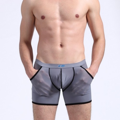 Men's aibc underwear wholesale menstrual underwear with pockets ultra-thin ice silk men's long version large boxer briefs for men 06QT