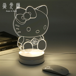 ����YƷ LED3D̨���[���b����usbСҹ���߿�DIY һ�����l
