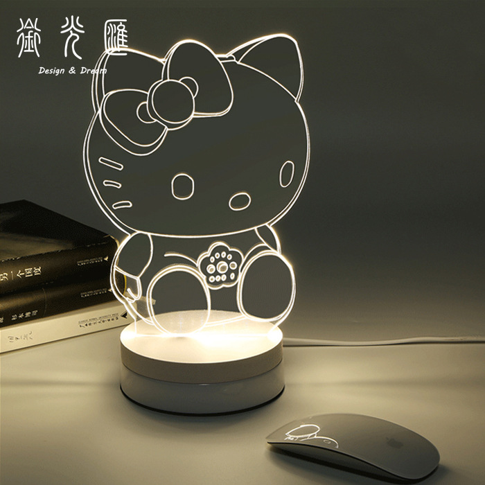 创意礼品 LED3D台灯摆件装饰灯充电usb小夜灯具可DIY 一件代发|ms