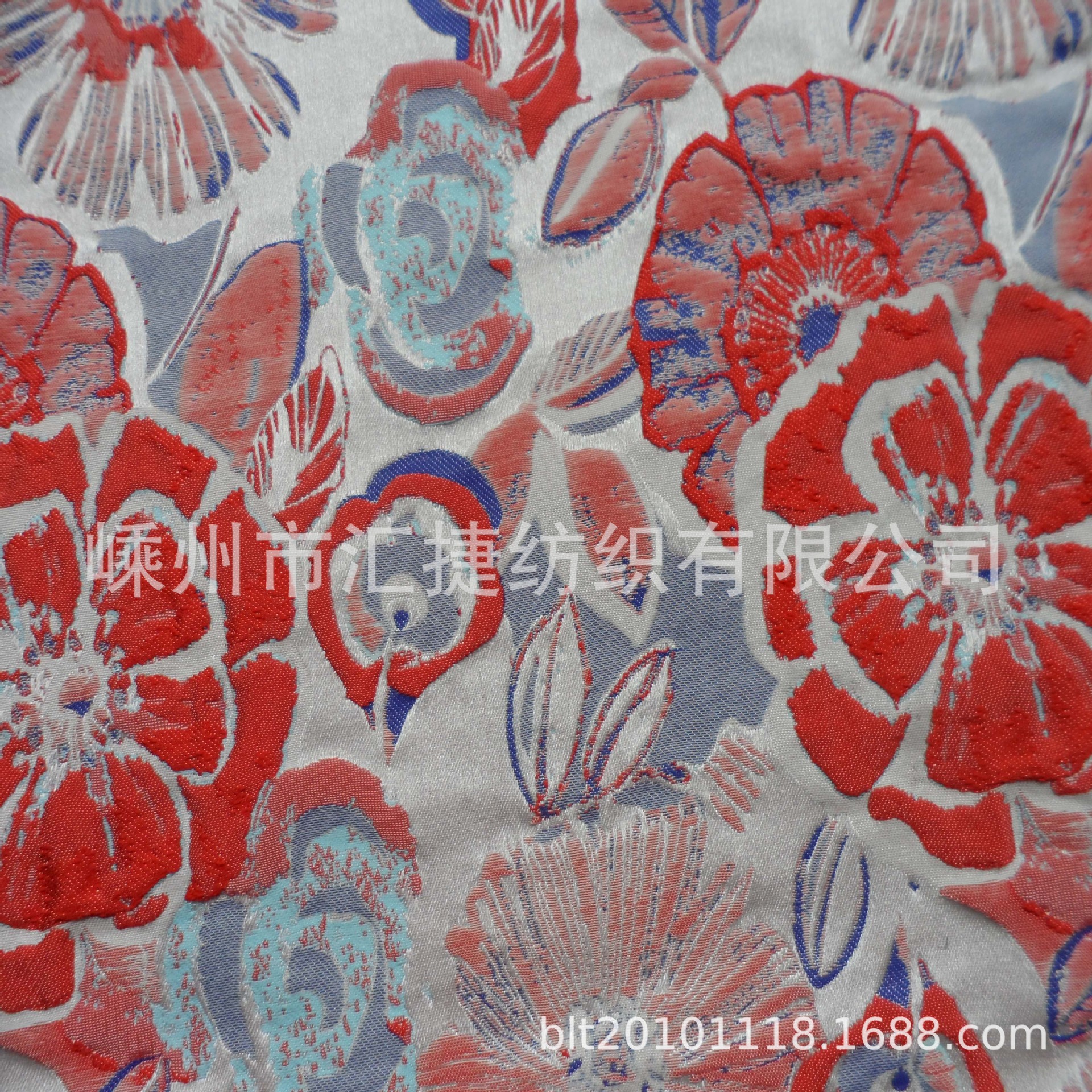 厂家色织提花时装面料梭织大花柠檬花朵图案提花服装鞋子面料