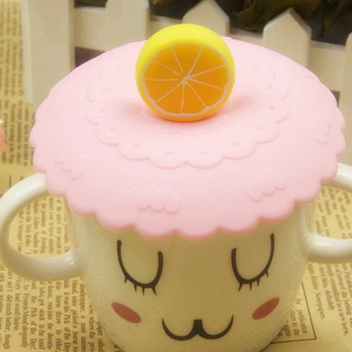 Dust-proof silicone cup lid, creative sealing and leak-proof cup lid, fruit cup lid