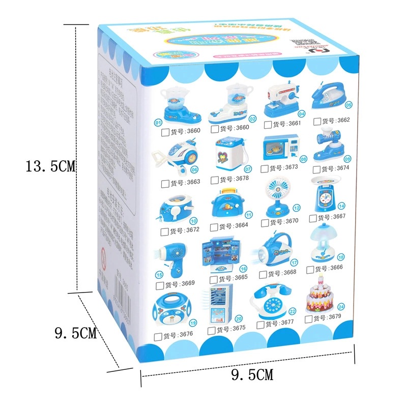 Simulación transfronteriza mini teléfono azul pequeño electrodoméstico juguete escena educativa para niños Juego decoración con sonido y luz